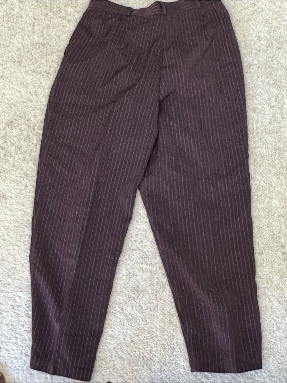 Briggs Petite Brown Pinstripe 2 Piece Pant Suit Set NWT Size 14P Career Office - Picture 6 of 11